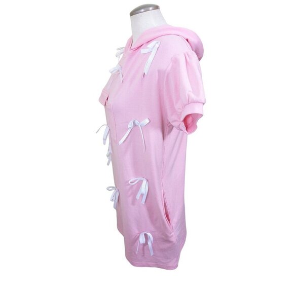 Banned Alternative Womens NEW XS Hoodie Tunic Pink Bow Top Bunny Ears Coquette - Picture 4 of 10
